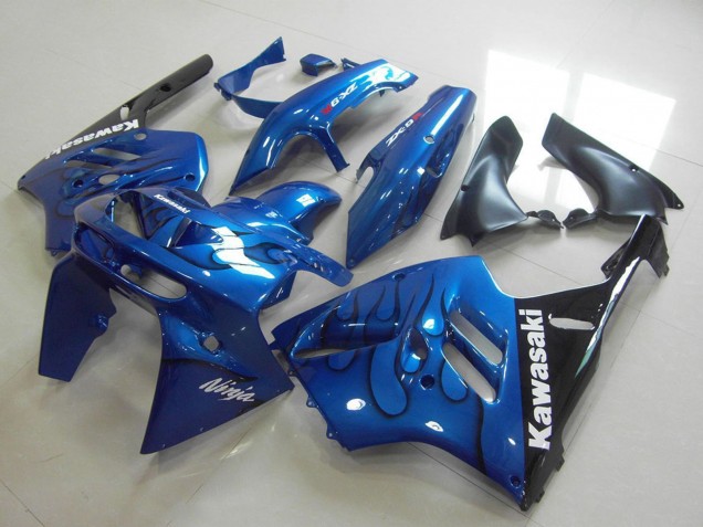 1994-1997 Blue Black Flame Kawasaki ZX9R Motorcycle Fairing UK Stores