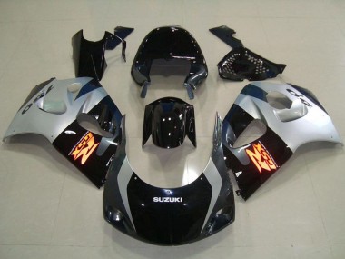 1996-2000 Glossy Black Silver Suzuki GSXR 750 Abs Motorcycle Fairings UK Stores