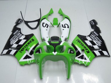 1996-2003 Green White Black 5 Kawasaki ZX7R Motorcycle Fairings UK Stores