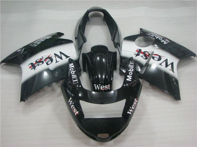 1996-2007 Glossy Black White West Honda CBR1100XX Motorcycle Fairings UK Stores