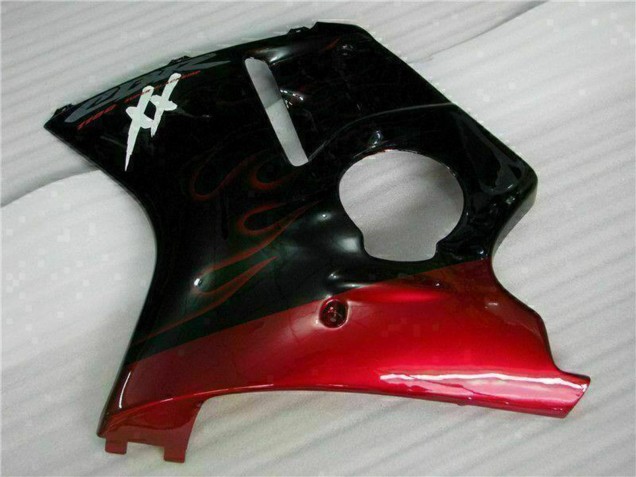 1996-2007 Glossy Black Red Flame Honda CBR1100XX Abs Motorcycle Fairing UK Stores