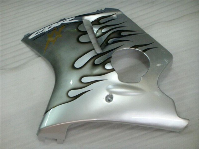 1996-2007 Silver Black Flame Honda CBR1100XX Motorcycle Fairing UK Stores