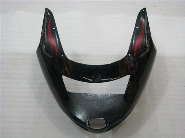 1996-2007 Glossy Black Red Flame Honda CBR1100XX Abs Motorcycle Fairings UK Stores