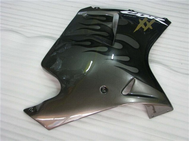 1996-2007 Glossy Black Silver Flame Honda CBR1100XX Motorcycle Fairings UK Stores