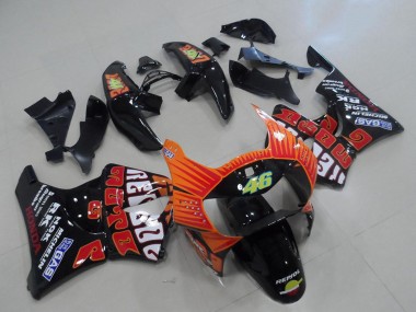 1998-1999 Glossy Black Orange Rossi Honda CBR900RR 919 Motorcycle Fairings UK Stores