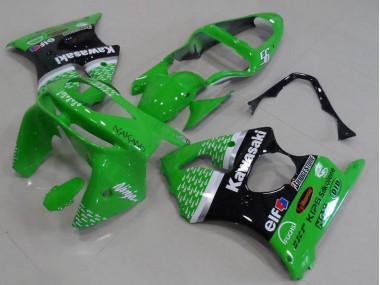 1998-1999 Green White Silver Glossy Black Kawasaki ZX6R Motorcycle Fairings UK Stores