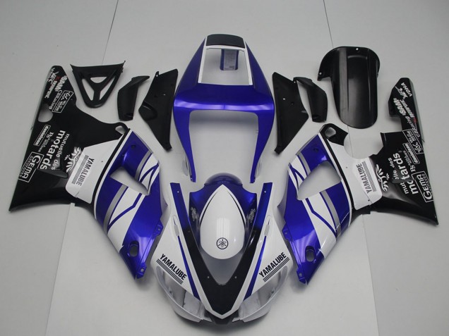 1998-1999 Blue White Glossy Black Yamalube Motards Yamaha YZF R1 Motorcycle Fairings UK Stores