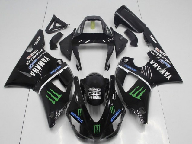1998-1999 Glossy Black Blue Green Motul Monster Drink Yamaha YZF R1 Motorcycle Fairings UK Stores