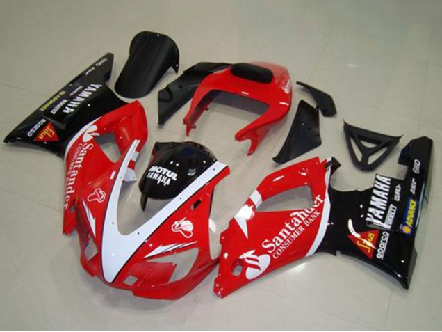 1998-1999 Red White Glossy Black Motul Santander Yamaha YZF R1 Motorcycle Fairings UK Stores