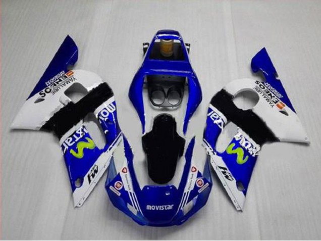 1998-2002 White Blue Black MoviStar ENEOS Yamalube Yamaha YZF R6 Motorcycle Fairings UK Stores