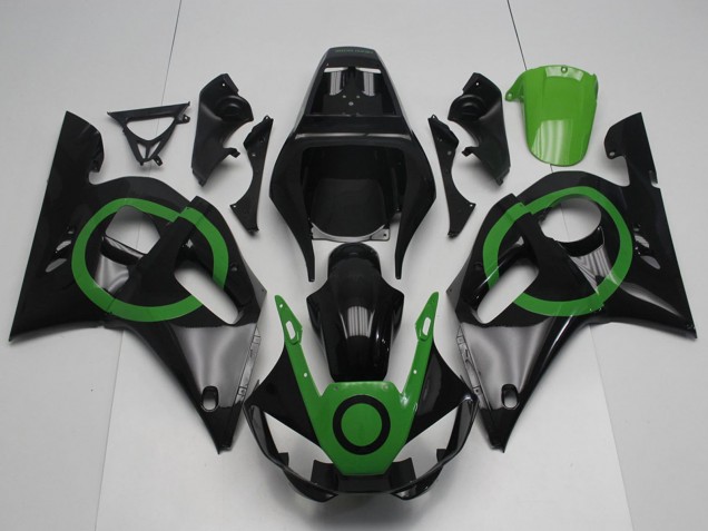 1998-2002 Glossy Black Green Circle Yamaha YZF R6 Motorcycle Fairings UK Stores