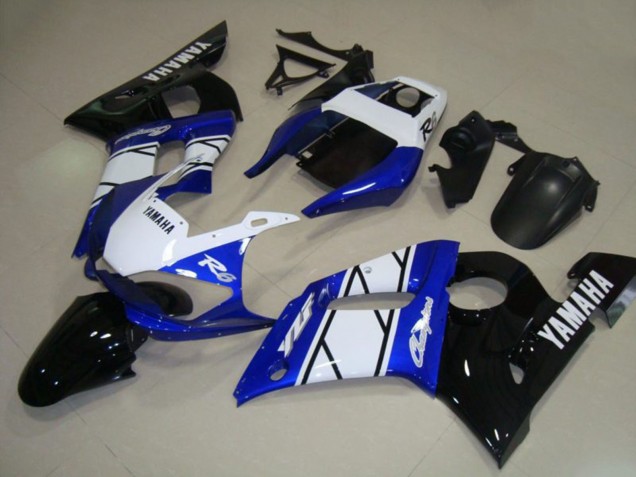 1998-2002 White Blue Glossy Black Champions Yamaha YZF R6 Motorcycle Fairings UK Stores