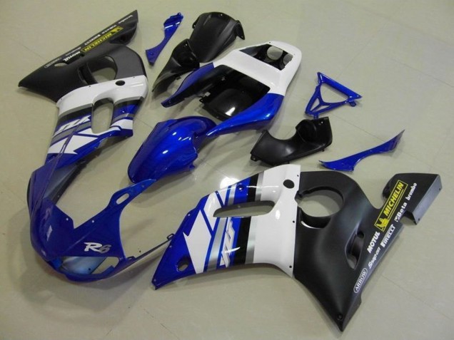 1998-2002 White Blue Matte Black Motul Michelin Yamaha YZF R6 Motorcycle Fairings UK Stores