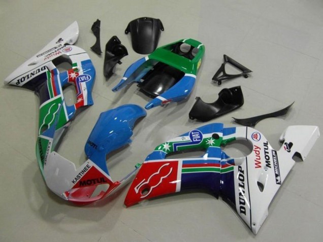 1998-2002 White Blue Green Red Fiat Motul Michelin Dunlop Yamaha YZF R6 Motorcycle Fairings UK Stores