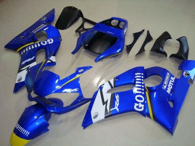 1998-2002 Blue White Yellow Go Motul Yamaha YZF R6 Motorcycle Fairings UK Stores