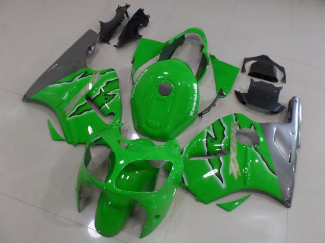 2000-2001 Green Silver Kawasaki ZX12R Motorcycle Fairings UK Stores