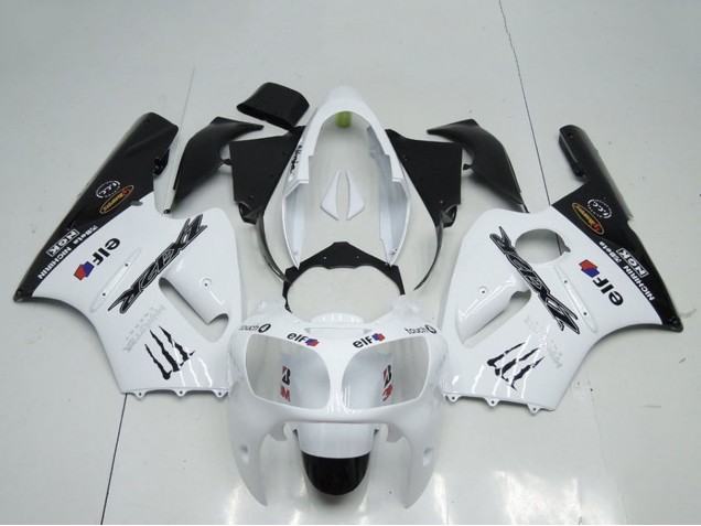 2000-2001 White Black Elf Monster Kawasaki ZX12R Motorcycle Fairings UK Stores