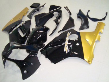 2000-2001 Glossy Black Gold Kawasaki ZX12R Motorcycle Fairings UK Stores