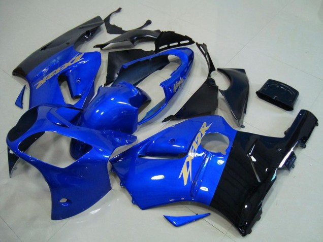 2000-2001 Blue Glossy Black Kawasaki ZX12R Motorcycle Fairings UK Stores