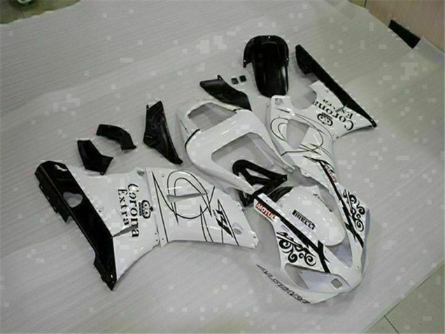 2000-2001 White Black Corona Extra Yamaha YZF R1 Motorcycle Fairings UK Stores