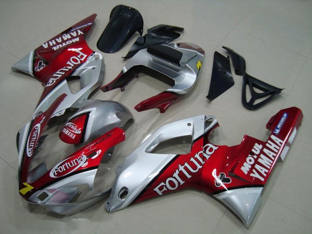 2000-2001 Silver Red Fortuna Motul 7 Yamaha YZF R1 Motorcycle Fairings UK Stores