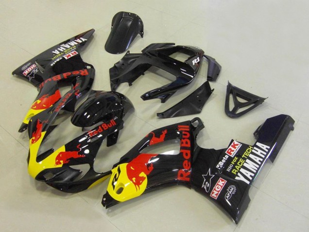 2000-2001 Glossy Black Yellow Red Bull Yamaha YZF R1 Motorcycle Fairings UK Stores