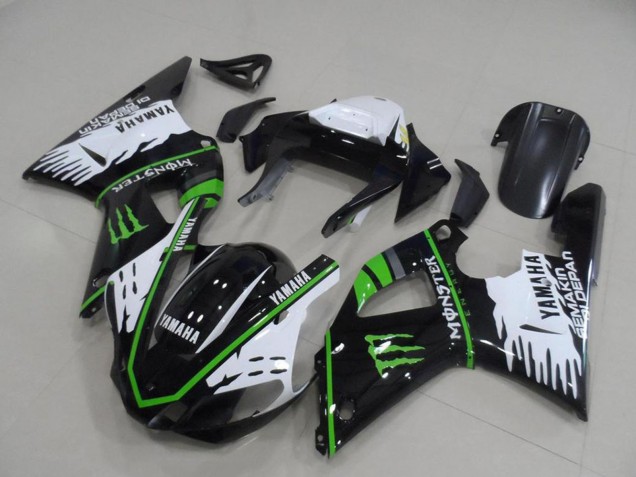 2000-2001 White Black Green Monster Yamaha YZF R1 Motorcycle Fairings UK Stores