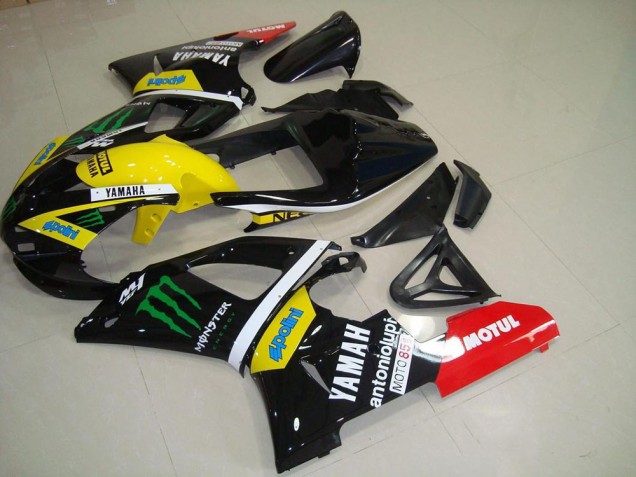 2000-2001 Glossy Black Yellow White Red Monster Motul Yamaha YZF R1 Motorcycle Fairings UK Stores