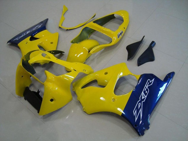2000-2002 Yellow Blue Kawasaki ZX6R Motorcycle Fairings UK Stores