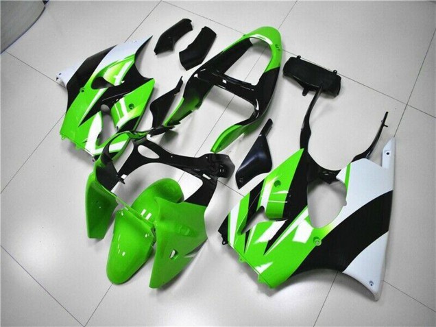 2000-2002 Green White Black Kawasaki ZX6R Motorcycle Fairing Kits UK Stores