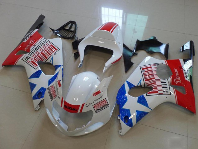 2000-2002 White Red Blue Star Suzuki GSXR 1000 Motorcycle Fairings UK Stores