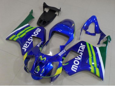 2000-2006 Blue Green White MoviStar Honda VTR1000 Motorcycle Fairings UK Stores