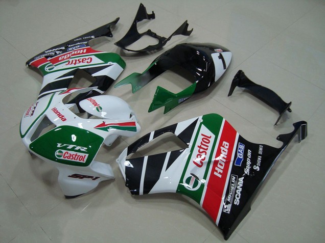 2000-2006 White Red Green Glossy Black Castrol Honda VTR1000 Bike Fairing UK Stores