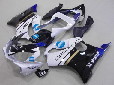 2001-2003 White Blue Glossy Black Konica Minolta Honda CBR600 F4i Motorcycle Fairings UK Stores