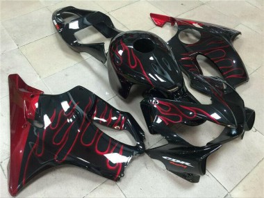2001-2003 Glossy Black Red Flame Honda CBR600 F4i Motorcycle Fairing UK Stores