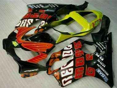 2001-2003 Yellow Orange Glossy Black Rossi 46 Honda CBR600 F4i Motorcycle Fairings UK Stores