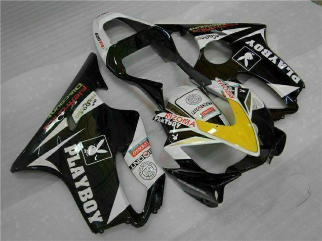 2001-2003 White Yellow Glossy Black Playboy Honda CBR600 F4i Motorcycle Fairings UK Stores