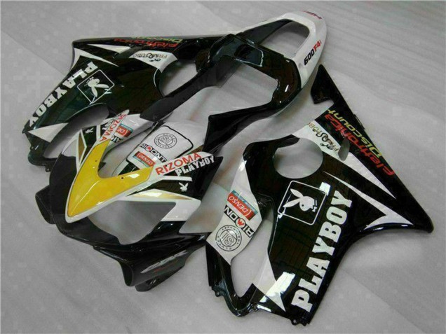 2001-2003 White Yellow Glossy Black Playboy Honda CBR600 F4i Motorcycle Fairings UK Stores