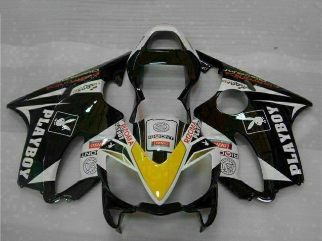 2001-2003 White Yellow Glossy Black Playboy Honda CBR600 F4i Motorcycle Fairings UK Stores