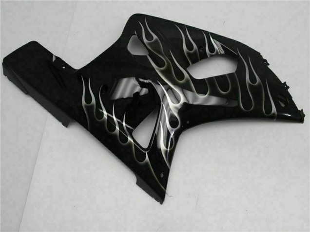 2001-2003 Glossy Black Silver Flame Suzuki GSXR 600/750 Motorcycle Fairings UK Stores