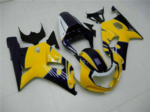 2001-2003 Yellow Dark Blue Glossy Black Suzuki GSXR 600/750 Motorcycle Fairings UK Stores