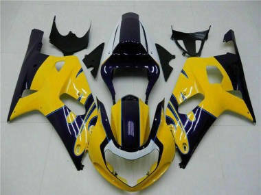 2001-2003 Yellow Dark Blue Glossy Black Suzuki GSXR 600/750 Motorcycle Fairings UK Stores