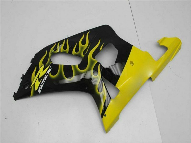 2001-2003 Glossy Black Yellow Flame Suzuki GSXR 600/750 Motorcycle Fairings UK Stores
