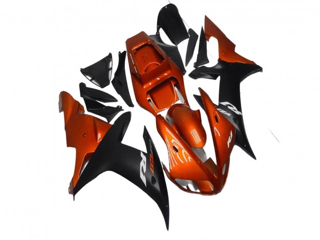 2002-2003 Orange Matte Black Yamaha YZF R1 Motorcycle Fairings UK Stores