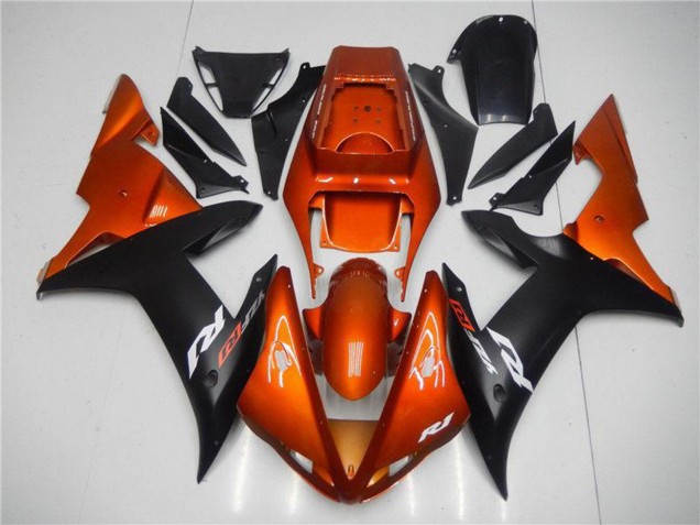 2002-2003 Orange Matte Black Yamaha YZF R1 Motorcycle Fairings UK Stores