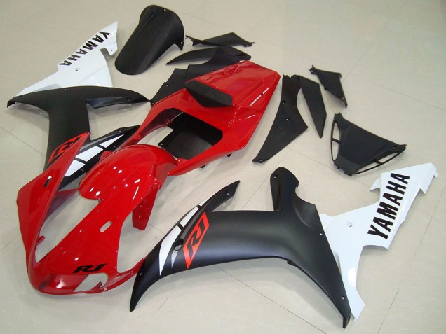 2002-2003 Red White Matte Black Yamaha YZF R1 Motorcycle Fairings UK Stores