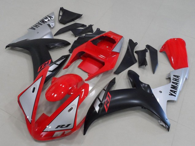 2002-2003 Red Silver Matte Black Yamaha YZF R1 Motorcycle Fairings UK Stores