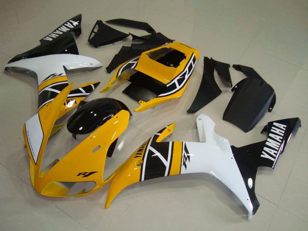 2002-2003 Yellow White Black Anniversary Yamaha YZF R1 Motorcycle Fairings UK Stores