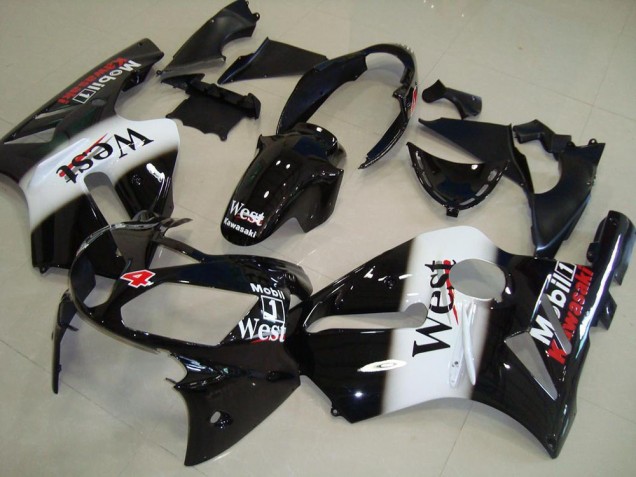 2002-2006 Glossy Black White West Red Kawasaki ZX12R Motorcycle Fairings UK Stores