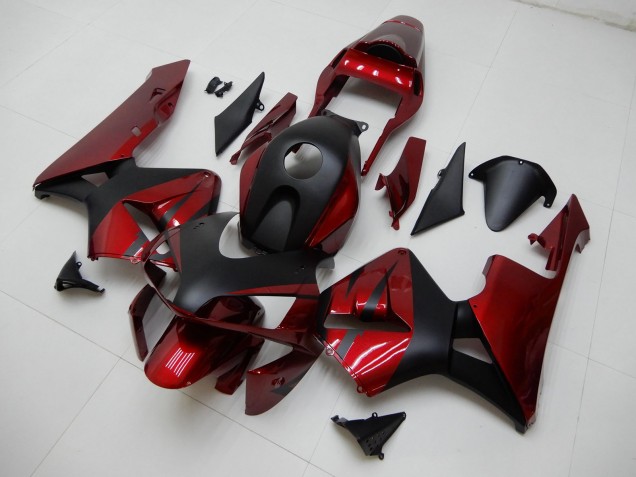 2003-2004 Red Matte Black Stripe Honda CBR600RR Motorcycle Fairings UK Stores